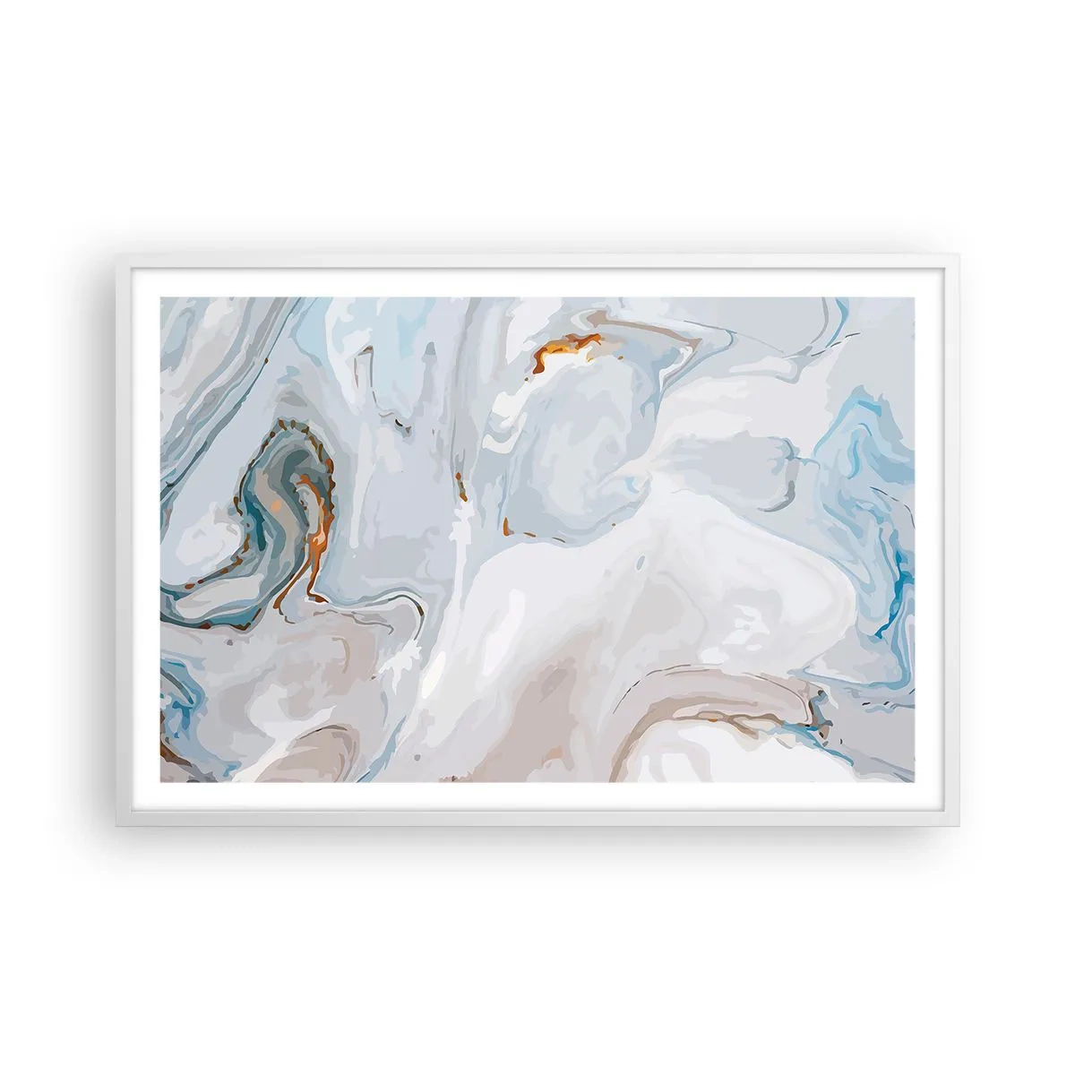 Plakat i hvid ramme - Hvid opløftet - 91x61 cm