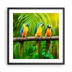 Plakat i sort ramme - Og har du hørt, at hun...? - 50x50 cm