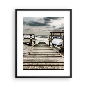 Plakat i sort ramme - Stranden i nord - 40x50 cm