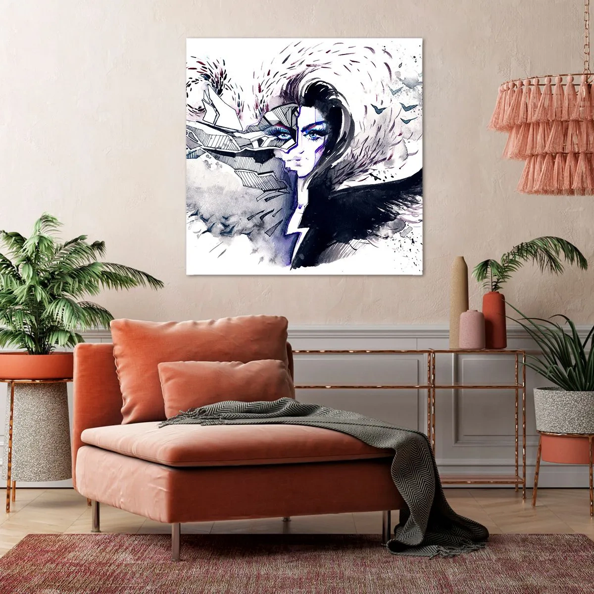 Lærredstryk - Billede på lærred - Dæmonisk og smuk - 70x70 cm