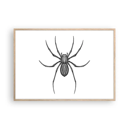 Plakat i ramme af lyst egetræ - Foruroligende præcision - 100x70 cm