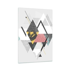 Billede på glas - Variation af trekanter og rhomber - 70x100 cm