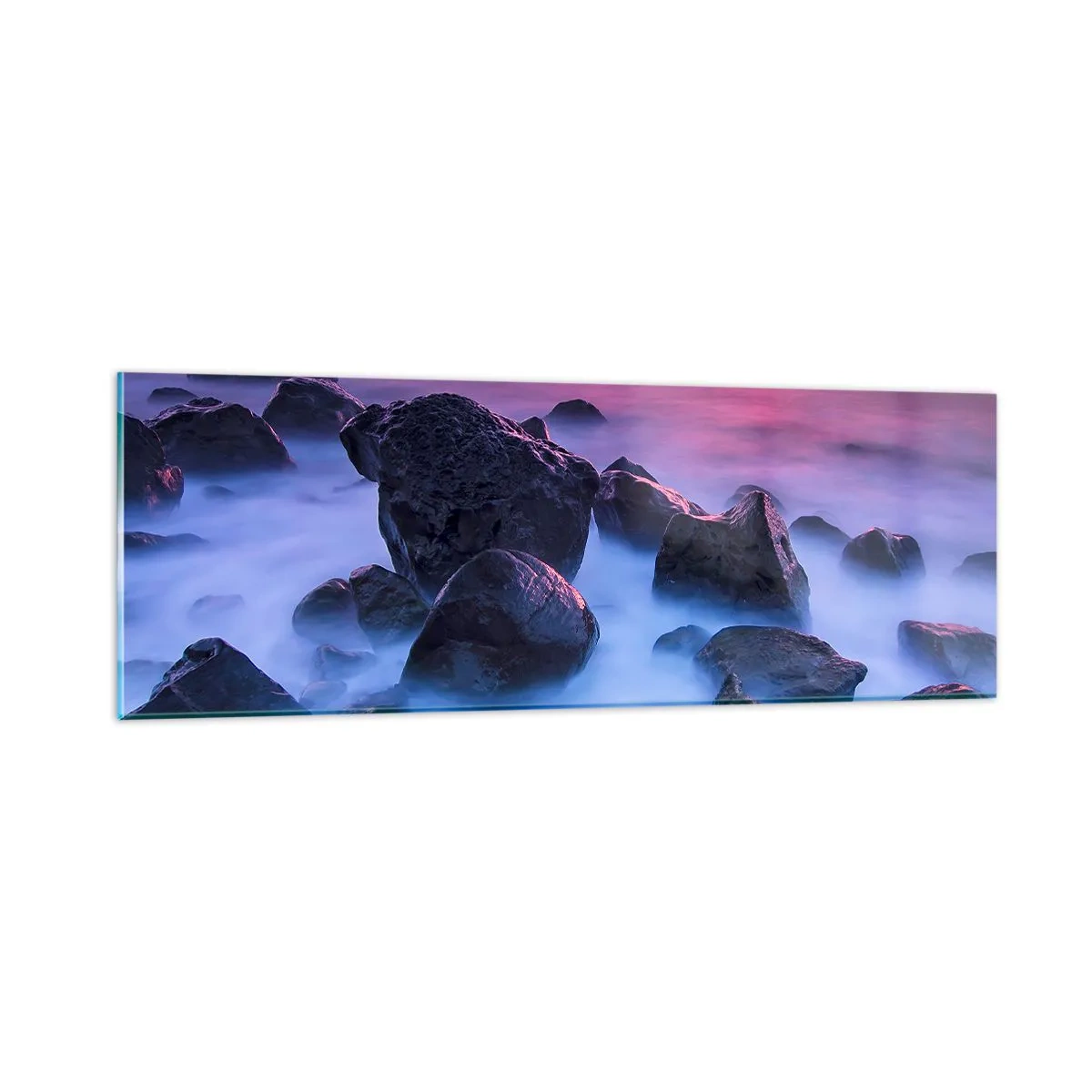 Billede på glas - Fødsel i glimmer og tåge - 90x30 cm