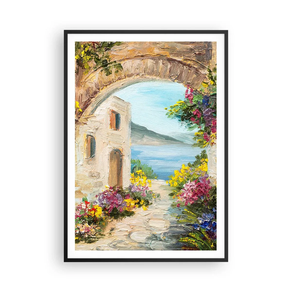 Plakat i sort ramme - Charmen af kystlandskabet - 70x100 cm