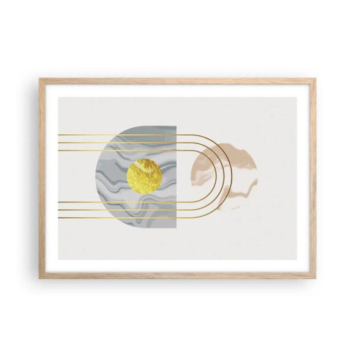 Plakat i ramme af lyst egetræ - Lysstyrke og udstråling - 70x50 cm