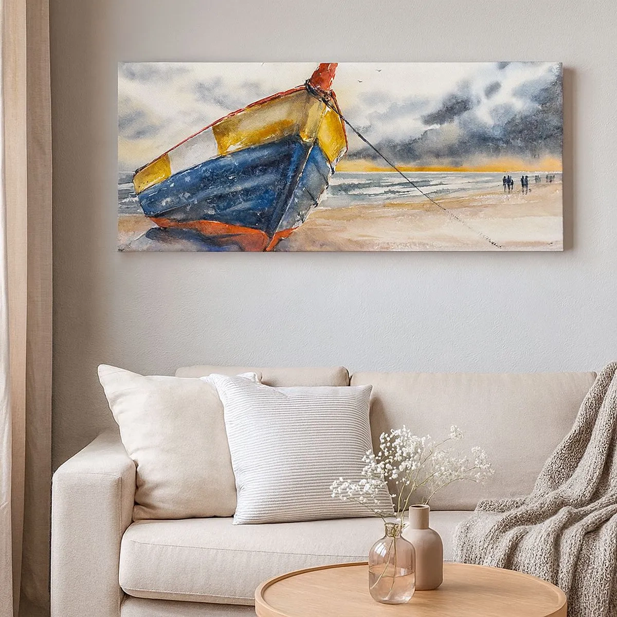 Lærredstryk - Billede på lærred - Hvile på stranden - 100x40 cm