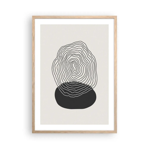 Plakat i ramme af lyst egetræ - Varighed og vibration - 50x70 cm