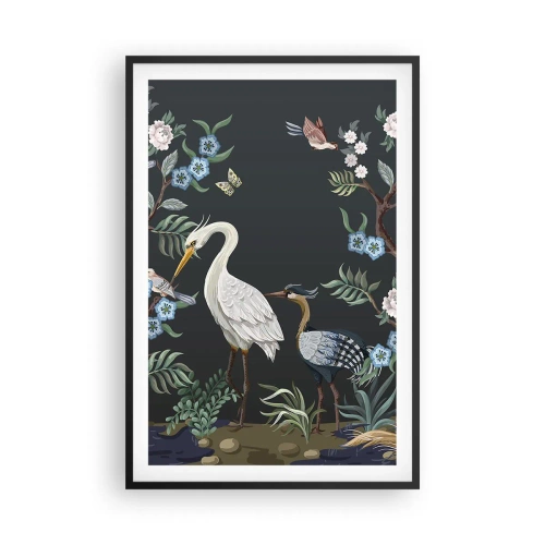Plakat i sort ramme - Fugleparade - 61x91 cm