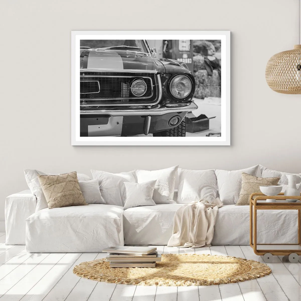 Plakat i hvid ramme - Hård kørsel - 91x61 cm