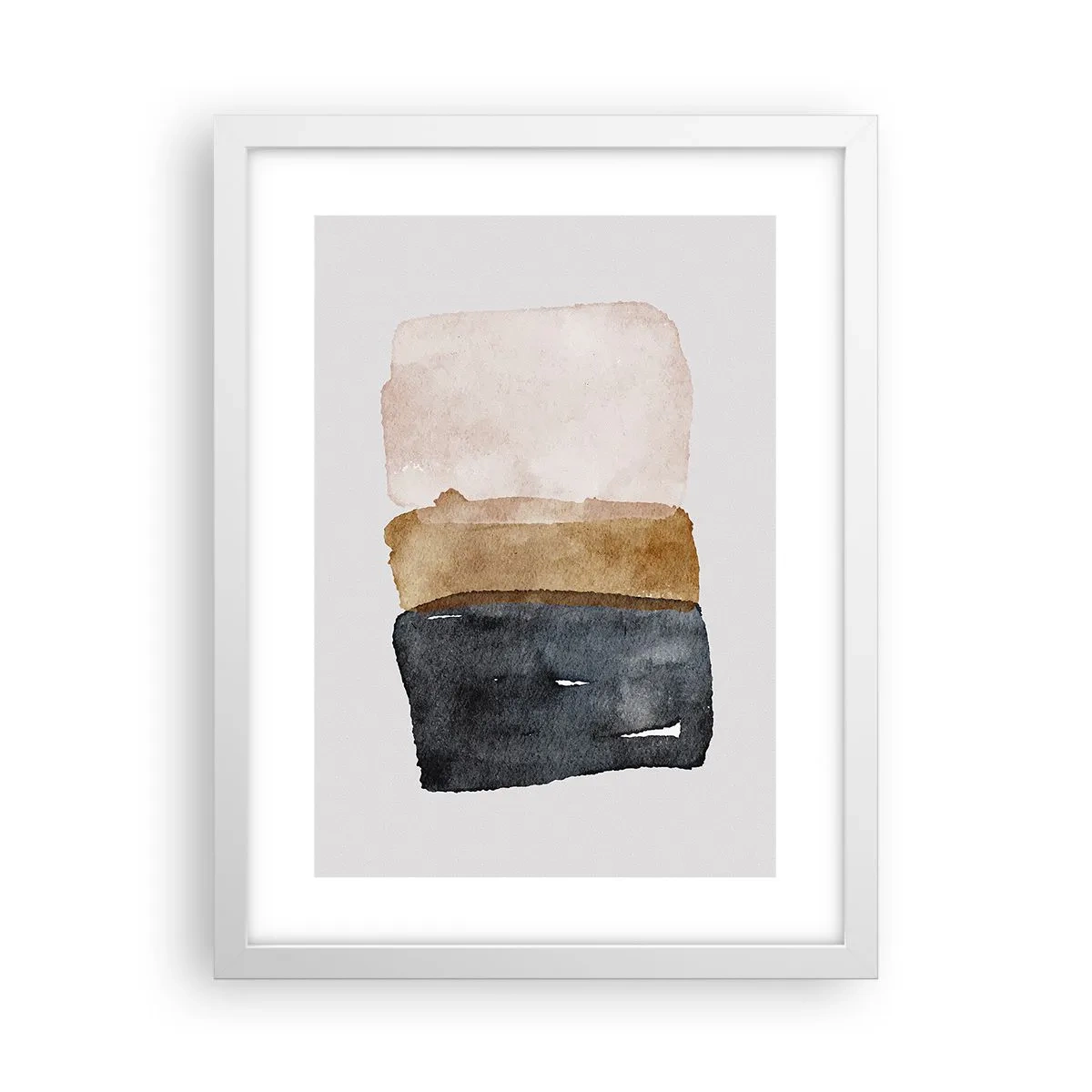 Plakat i hvid ramme - Sammensætning af jordfarver - 30x40 cm