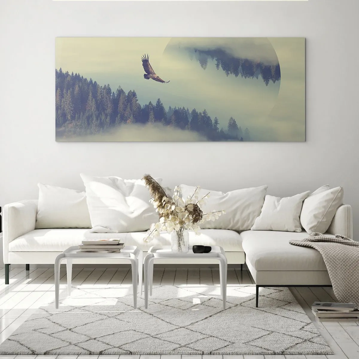 Billede på glas - Jeg så en ørnes skygge - 160x50 cm