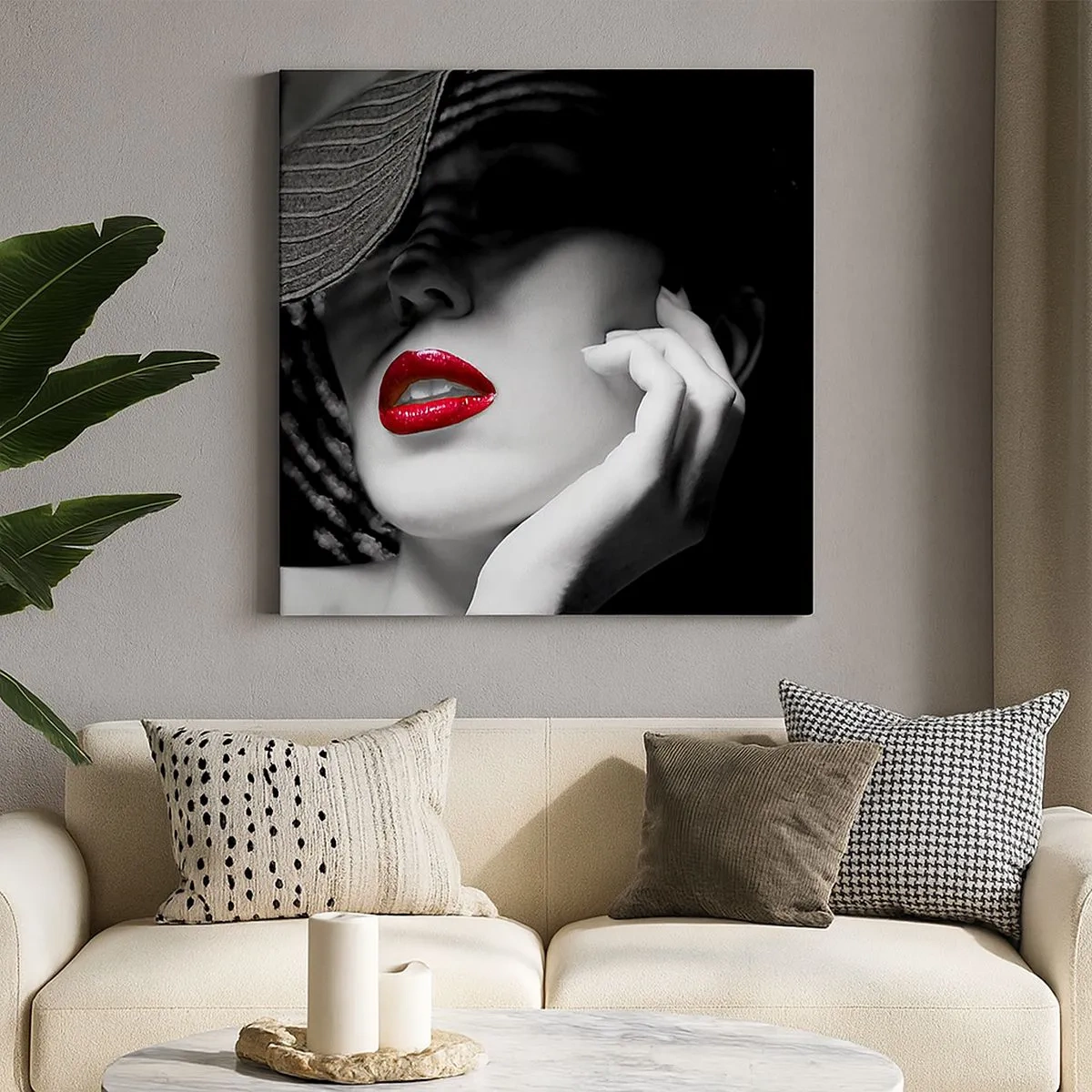 Lærredstryk - Billede på lærred - Studie i skarlagenrødt - 30x30 cm