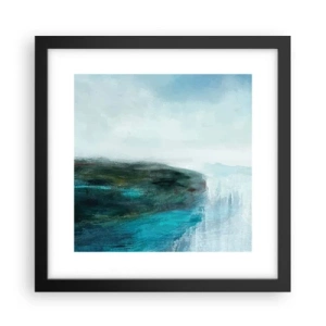 Plakat i sort ramme - Marin abstraktion - 30x30 cm