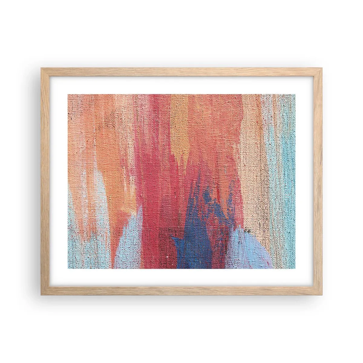 Plakat i ramme af lyst egetræ - Lad en regnbue flyde - 50x40 cm