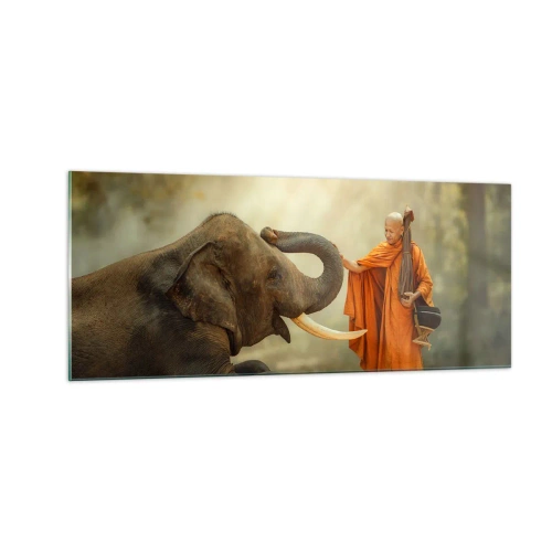 Billede på glas - Møde på ferien - 100x40 cm