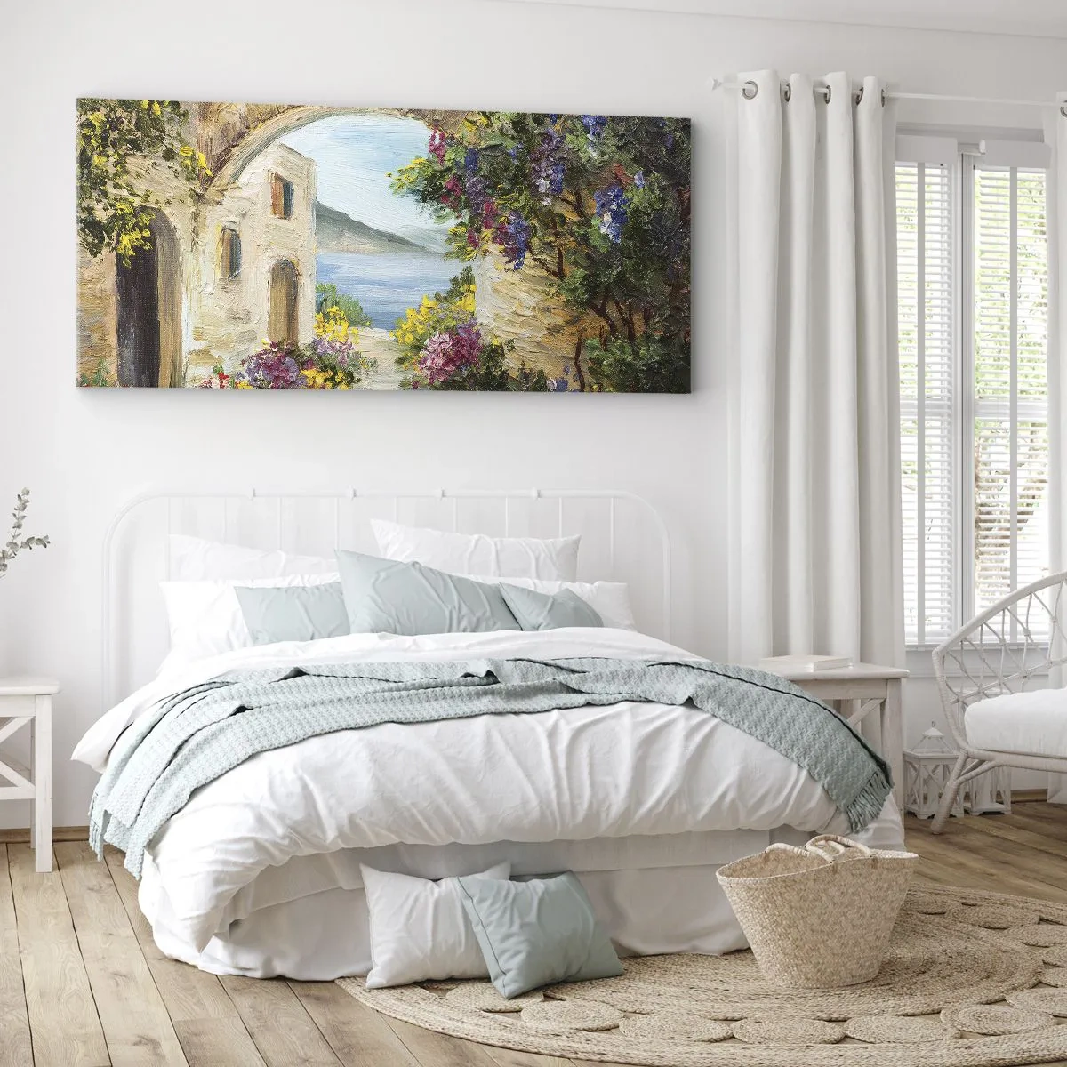 Lærredstryk - Billede på lærred - Charmen af kystlandskabet - 100x40 cm