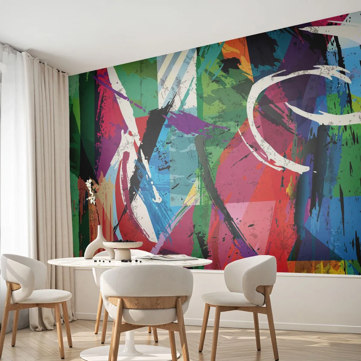 Fototapet Premium Sand - Hurtig, livlig og hoppende - Abstraktion, Stykke, Moderne kunst - 100x70 cm