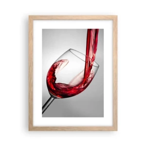 Plakat i ramme af lyst egetræ - Farve - bevægelse - lyd - 30x40 cm