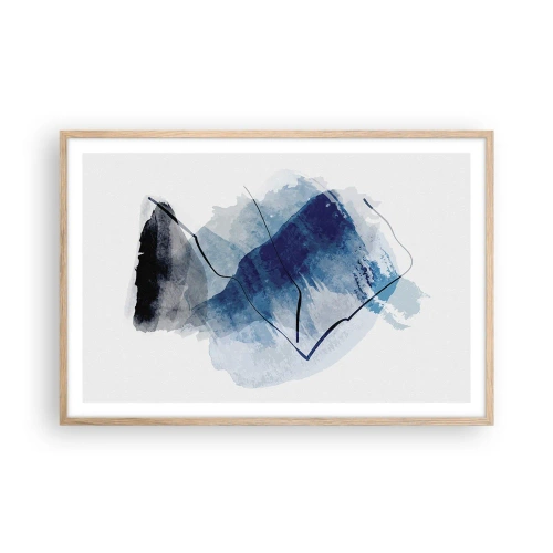 Plakat i ramme af lyst egetræ - Isbjerg - 91x61 cm