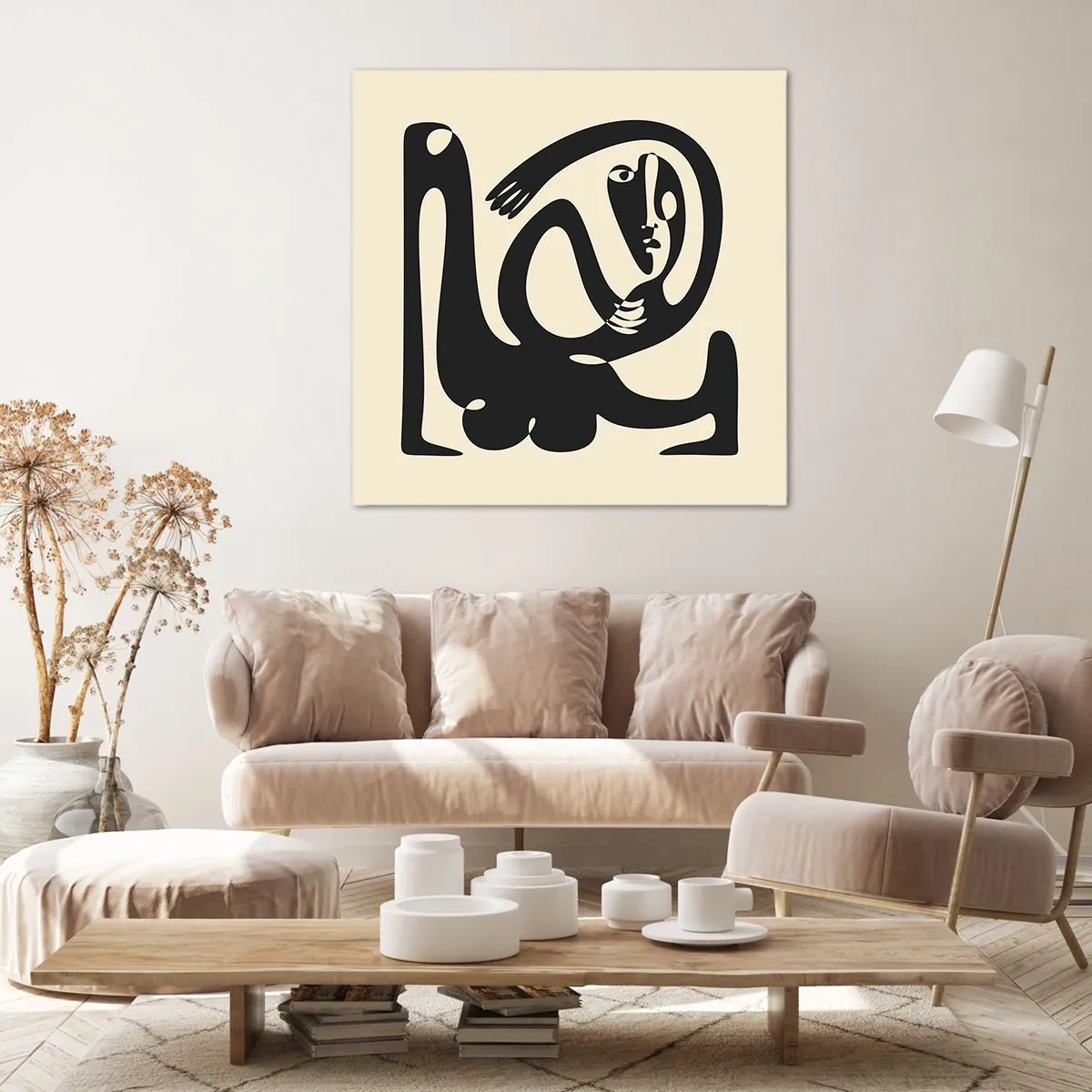 Lærredstryk - Billede på lærred - Næsten Picasso - 40x40 cm