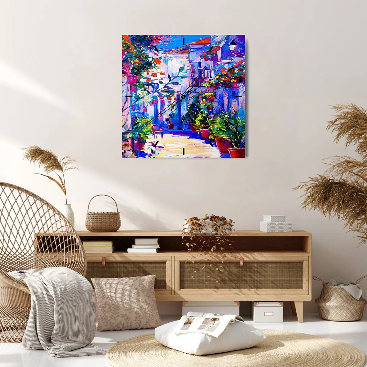 Vægur, Uret - Impression - Italiensk gade - 40x40 cm