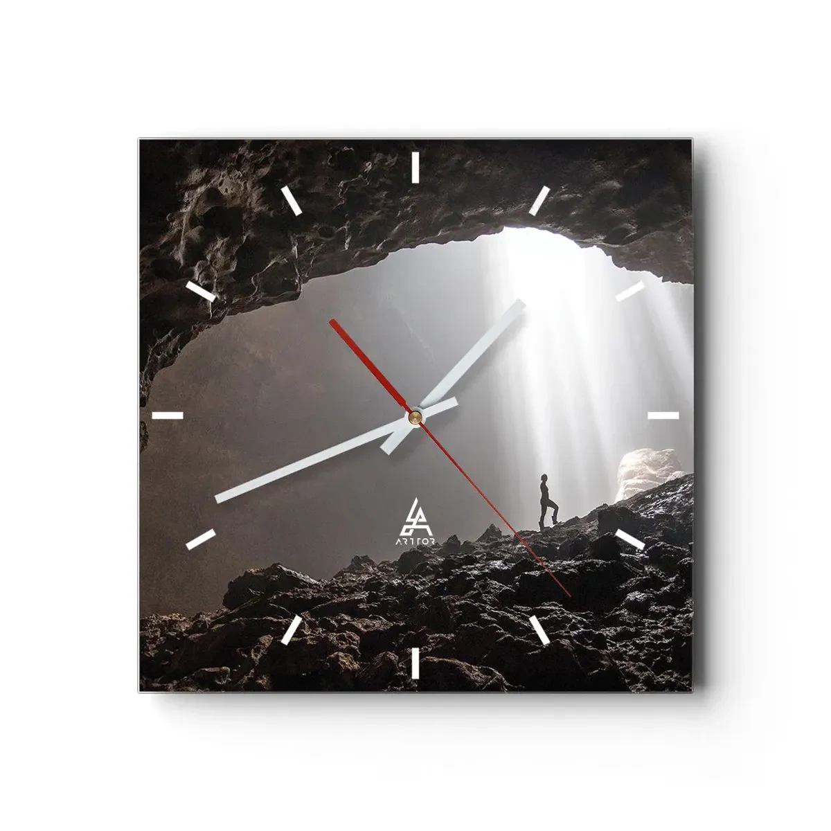 Vægur, Uret - Lysende grotte - 30x30 cm