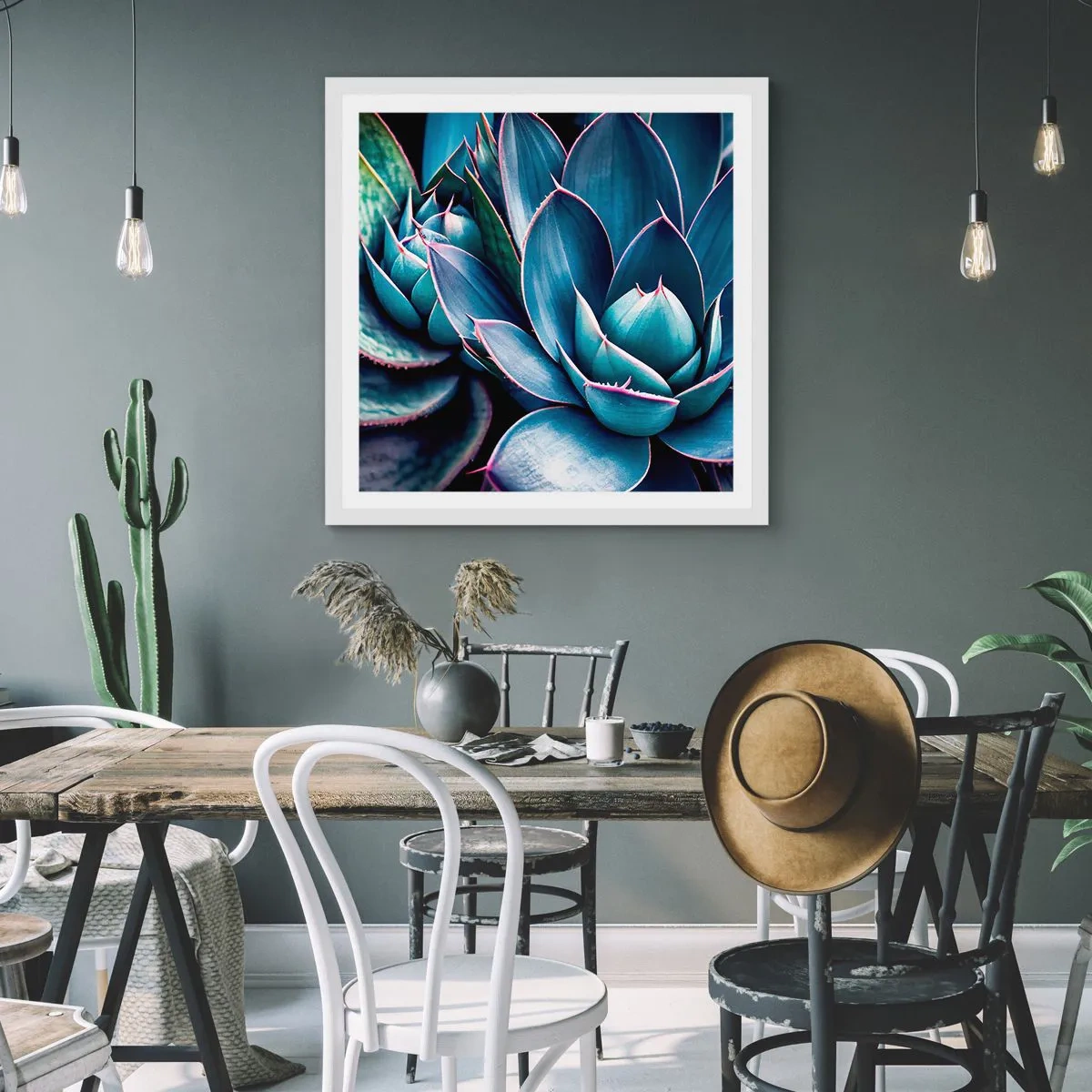 Plakat i hvid ramme - Vital kraft - 40x40 cm