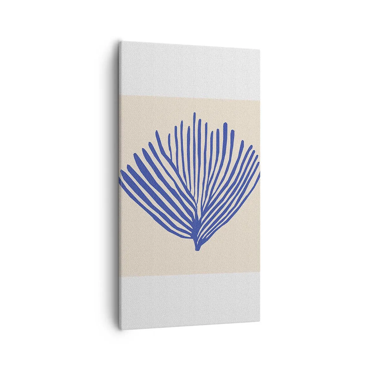 Lærredstryk - Billede på lærred - Blå vifte - 55x100 cm