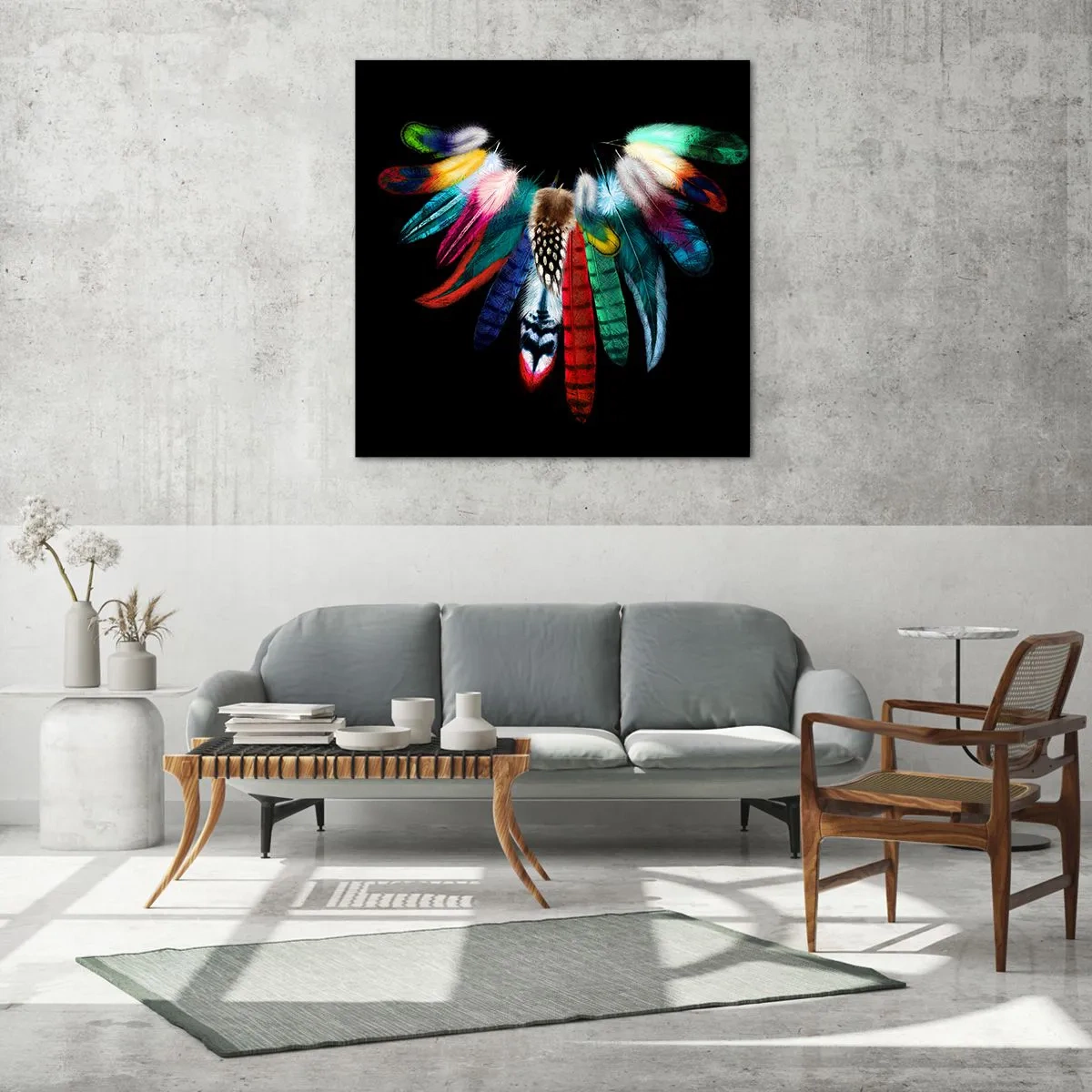 Billede på glas - Indisk halskæde - 60x60 cm