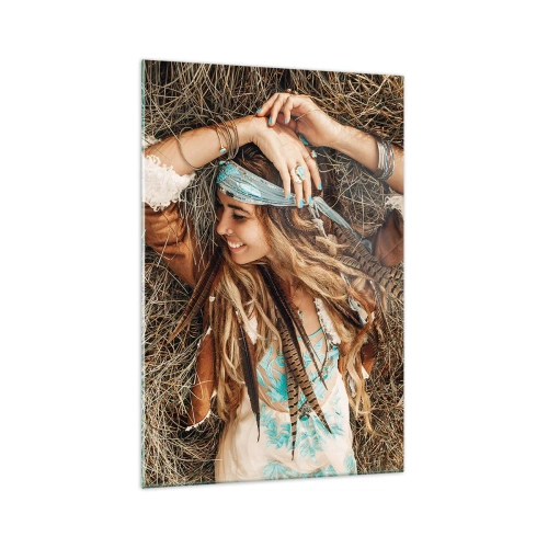 Billede på glas - På vej til kærlighedens sommer - 70x100 cm