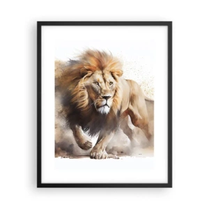 Plakat i sort ramme - Kongen er taget af sted - 40x50 cm