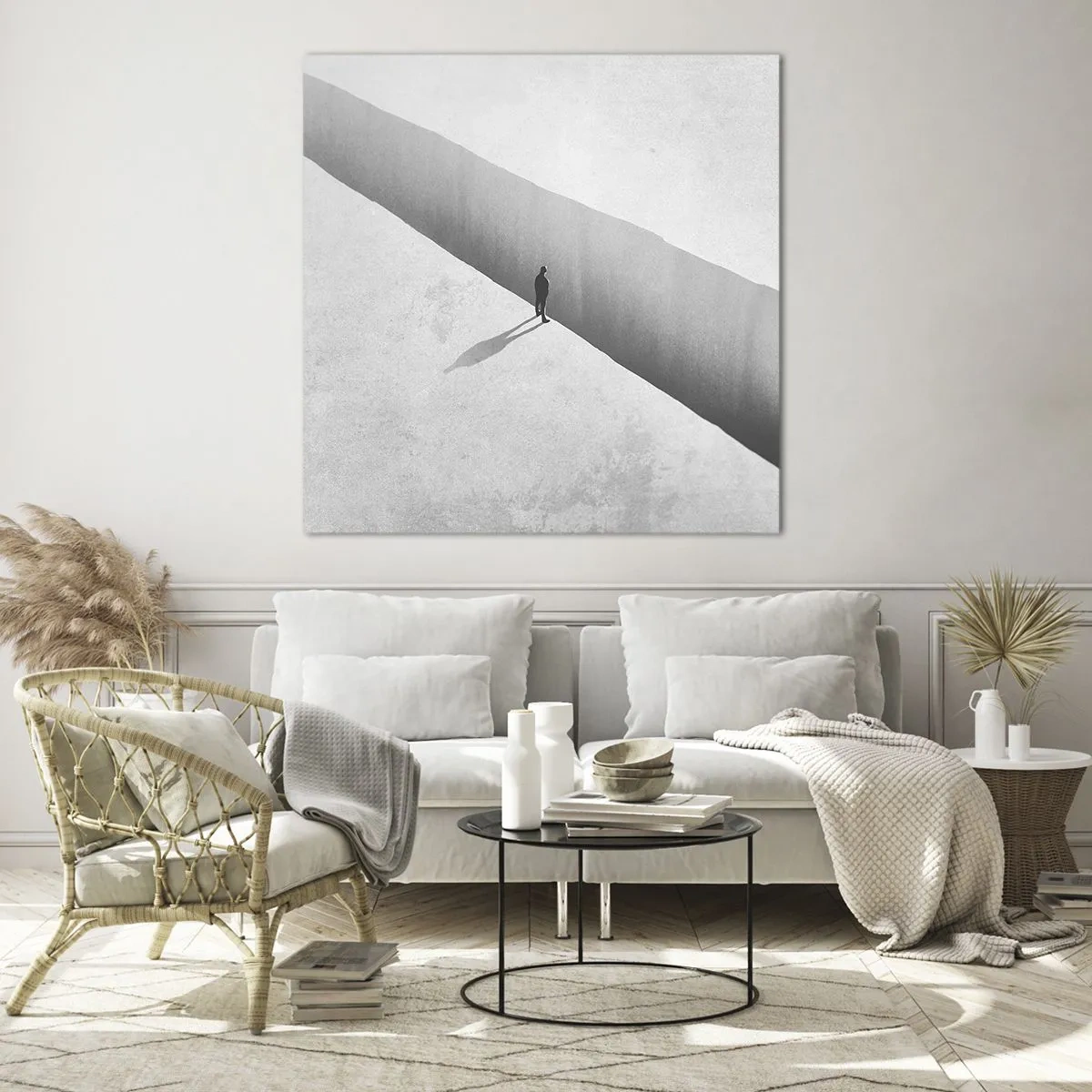 Billede på glas - Lys destination - 70x70 cm