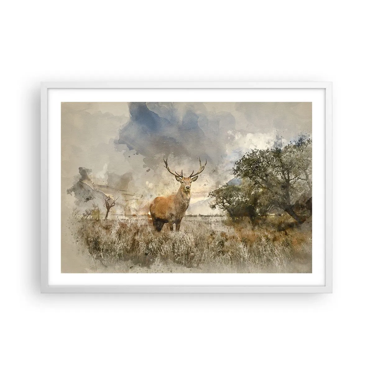 Plakat i hvid ramme - Værdighed - styrke - værdighed - 70x50 cm