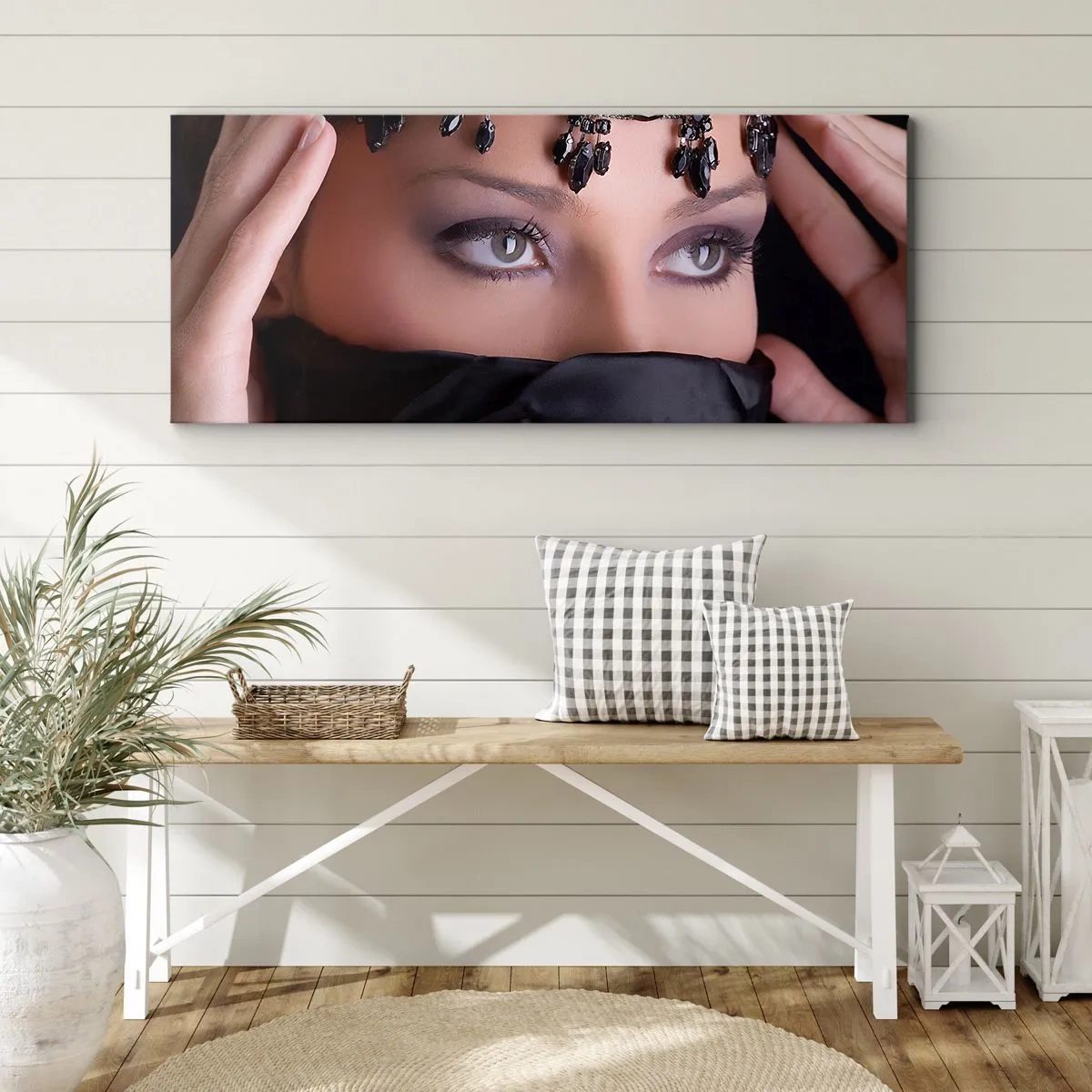 Lærredstryk - Billede på lærred - Orientalsk fristende mysterium - 160x50 cm