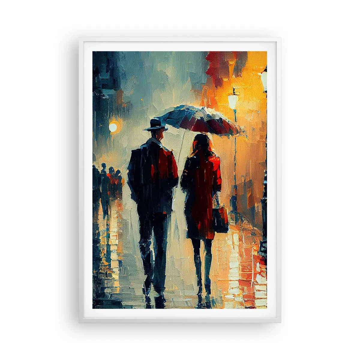 Plakat i hvid ramme - Urban kærlighedshistorie - 70x100 cm