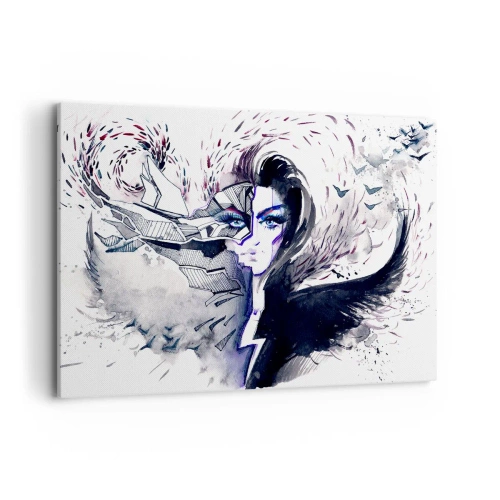 Lærredstryk - Billede på lærred - Dæmonisk og smuk - 120x80 cm