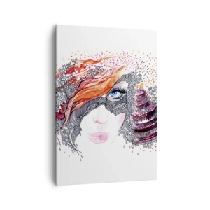 Lærredstryk - Billede på lærred - Hos hende er hver dag en ferie - 50x70 cm