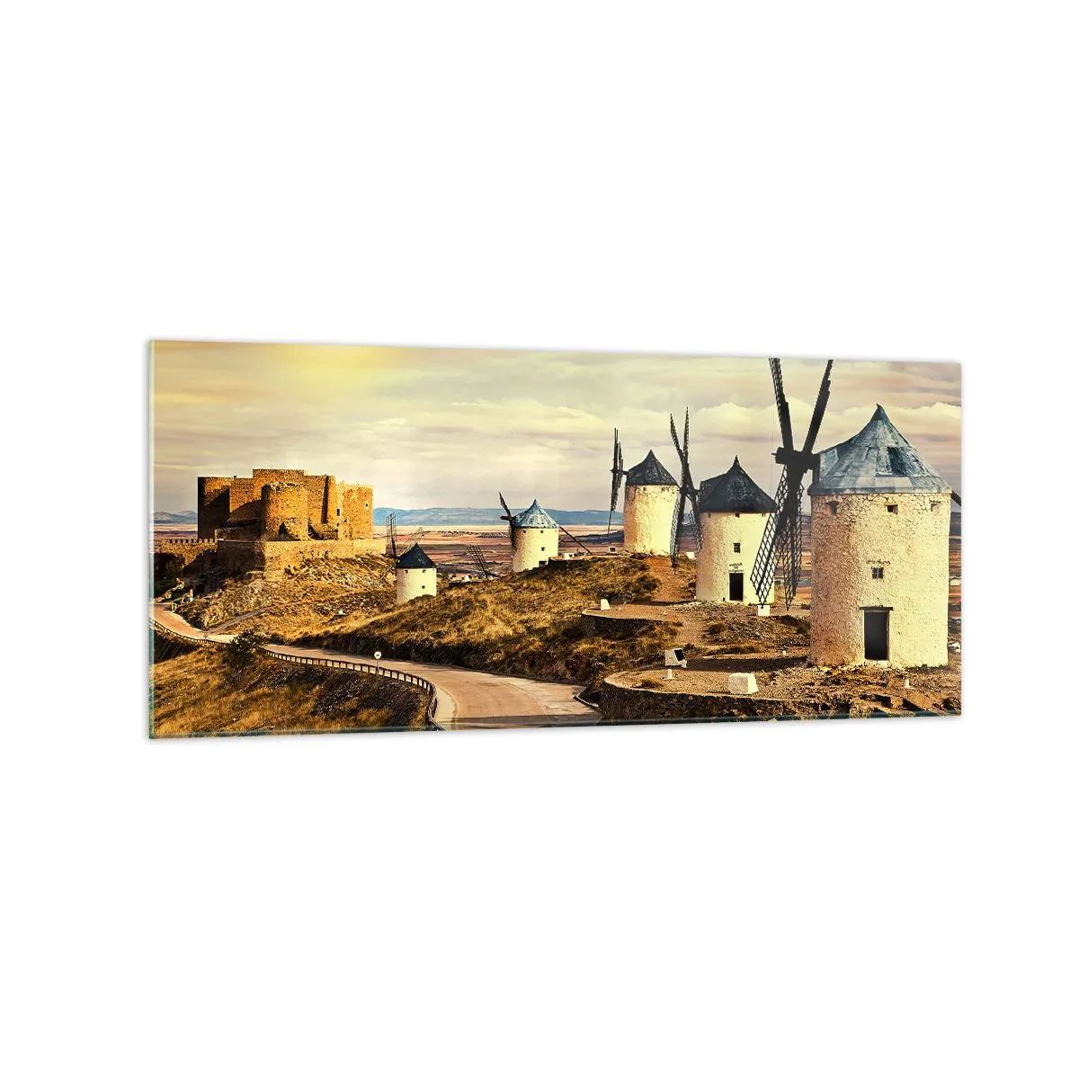 Billede på glas - Don Quixote er ved at dukke op - 120x50 cm