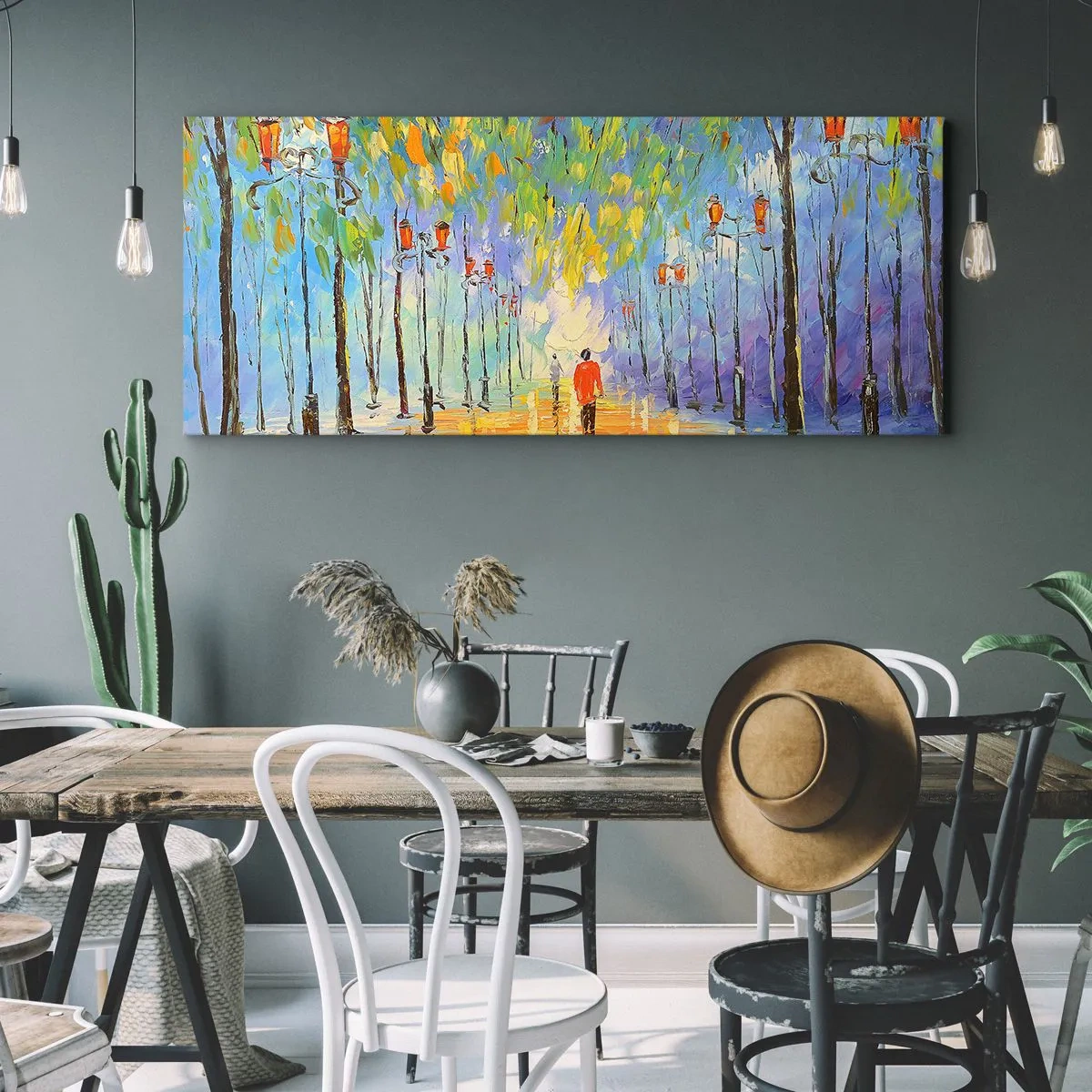Lærredstryk - Billede på lærred - Nattens sang om regnen - 120x50 cm