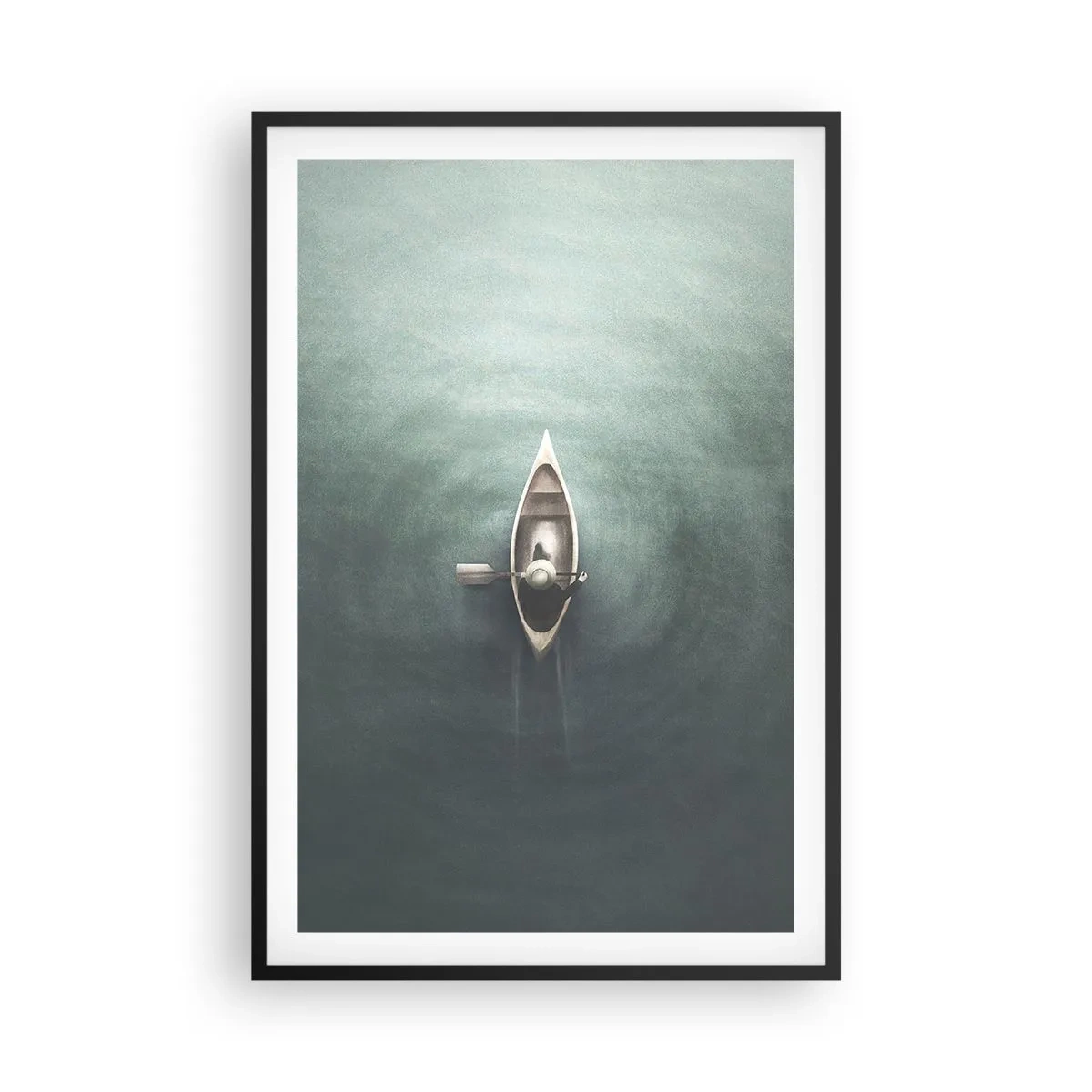 Plakat i sort ramme - På tværs af en månelyst sø - 61x91 cm