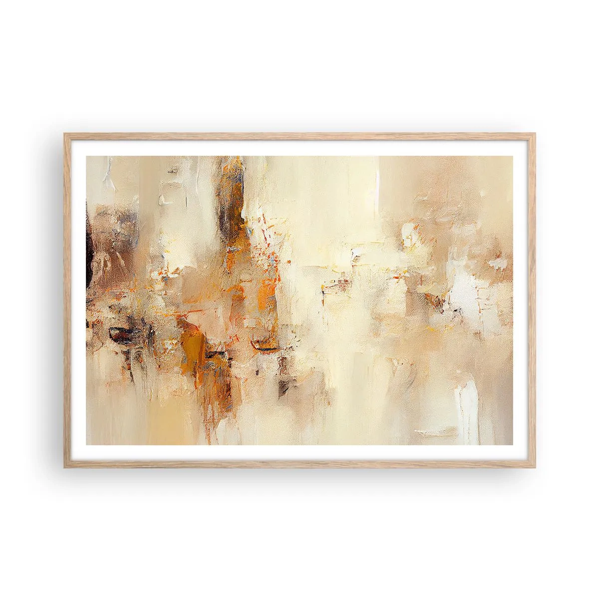 Plakat i ramme af lyst egetræ - Ravets sjæl - 100x70 cm