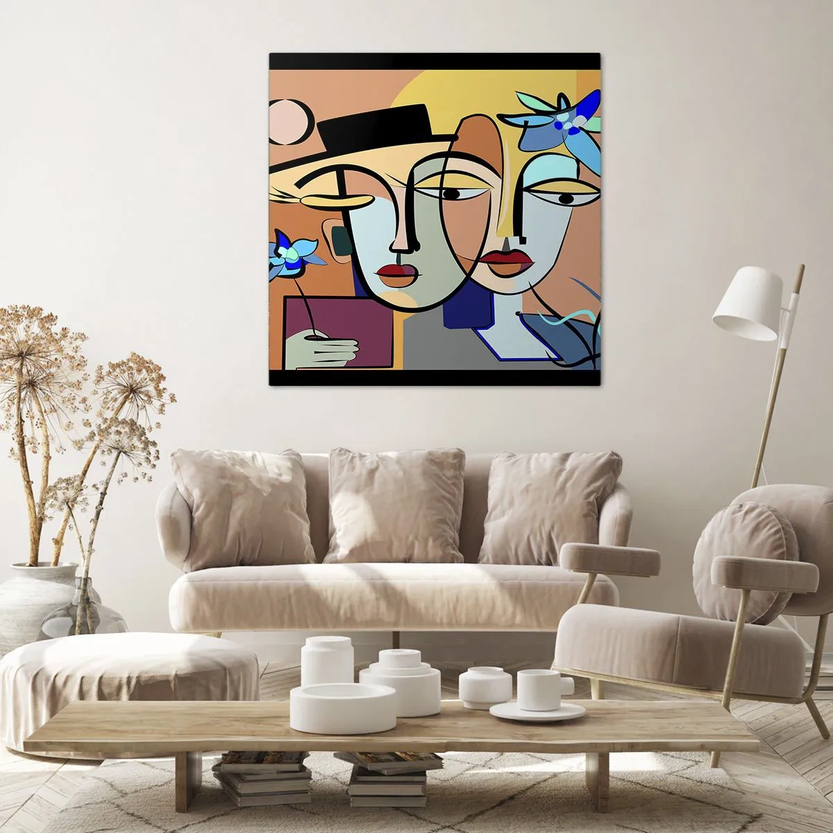 Lærredstryk - Billede på lærred - Picassos randez vous - 30x30 cm