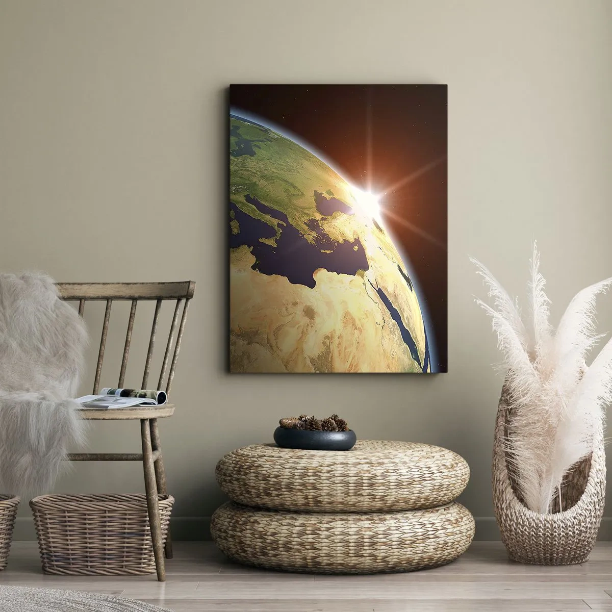 Lærredstryk - Billede på lærred - Solopgang - 70x100 cm