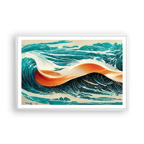 Plakat i hvid ramme - Surferens drøm - 91x61 cm