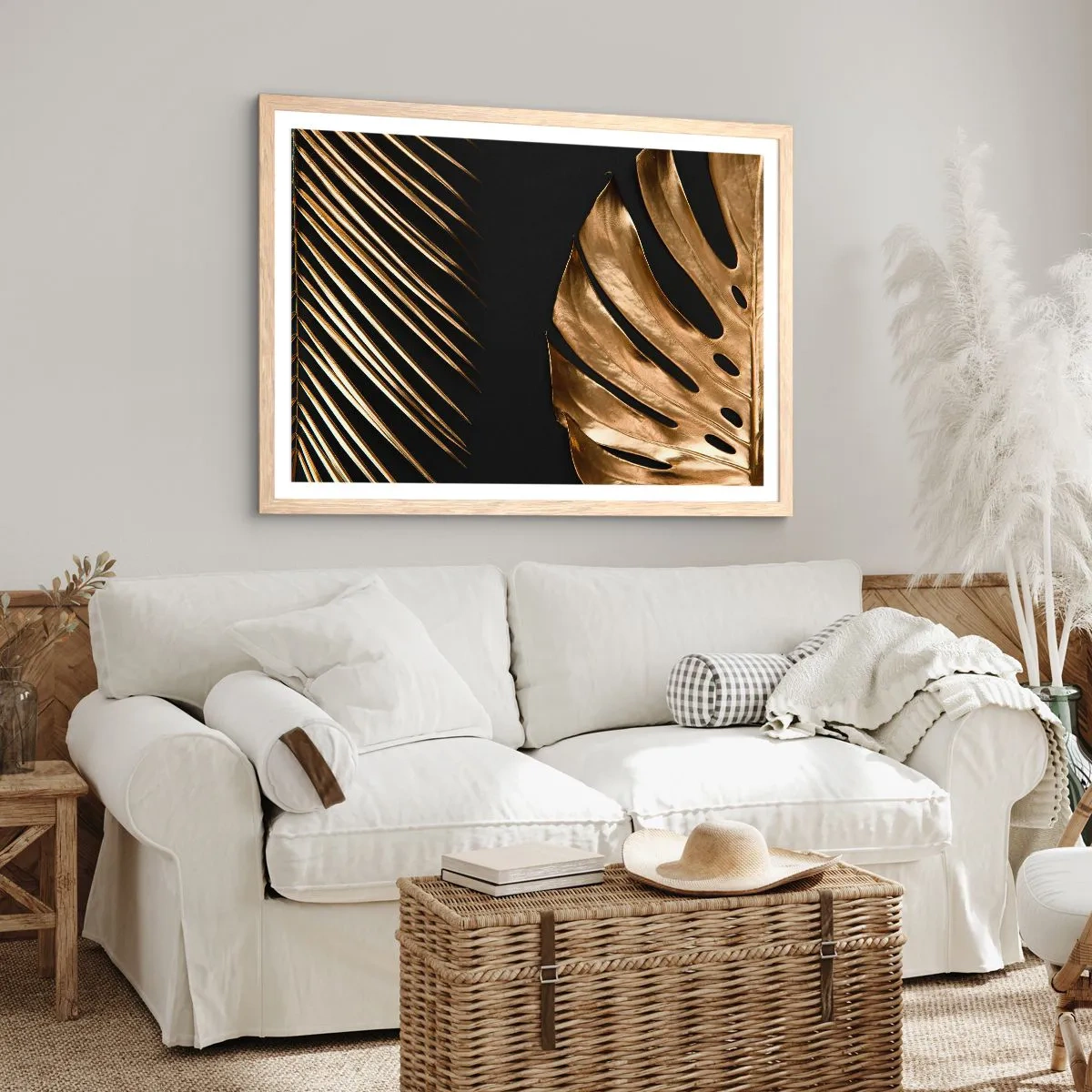 Plakat i ramme af lyst egetræ - Forskellige, og lige dyre - 100x70 cm
