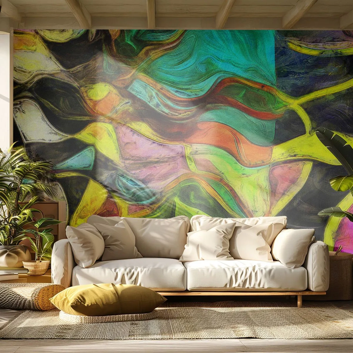 Fototapet Premium Canvas - Bevægelse er liv - Abstraktion, Stykke, Maleri - 150x105 cm