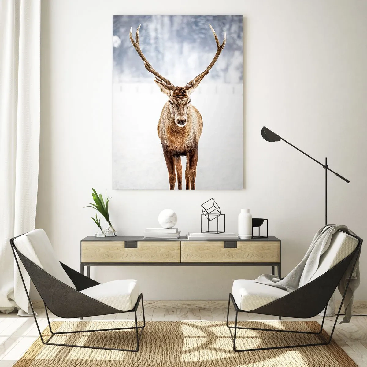 Billede på glas - Lige ud af snedisen - 50x70 cm