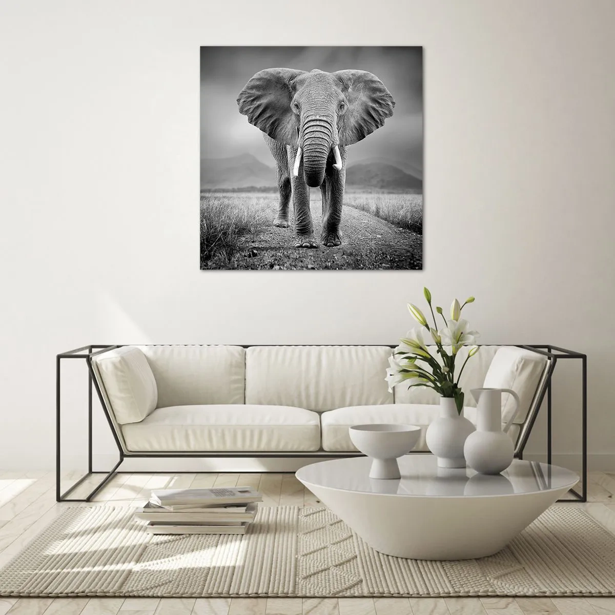 Billede på glas - Værten byder velkommen til - 50x50 cm