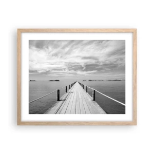 Plakat i ramme af lyst egetræ - Eller måske en rejse... - 50x40 cm