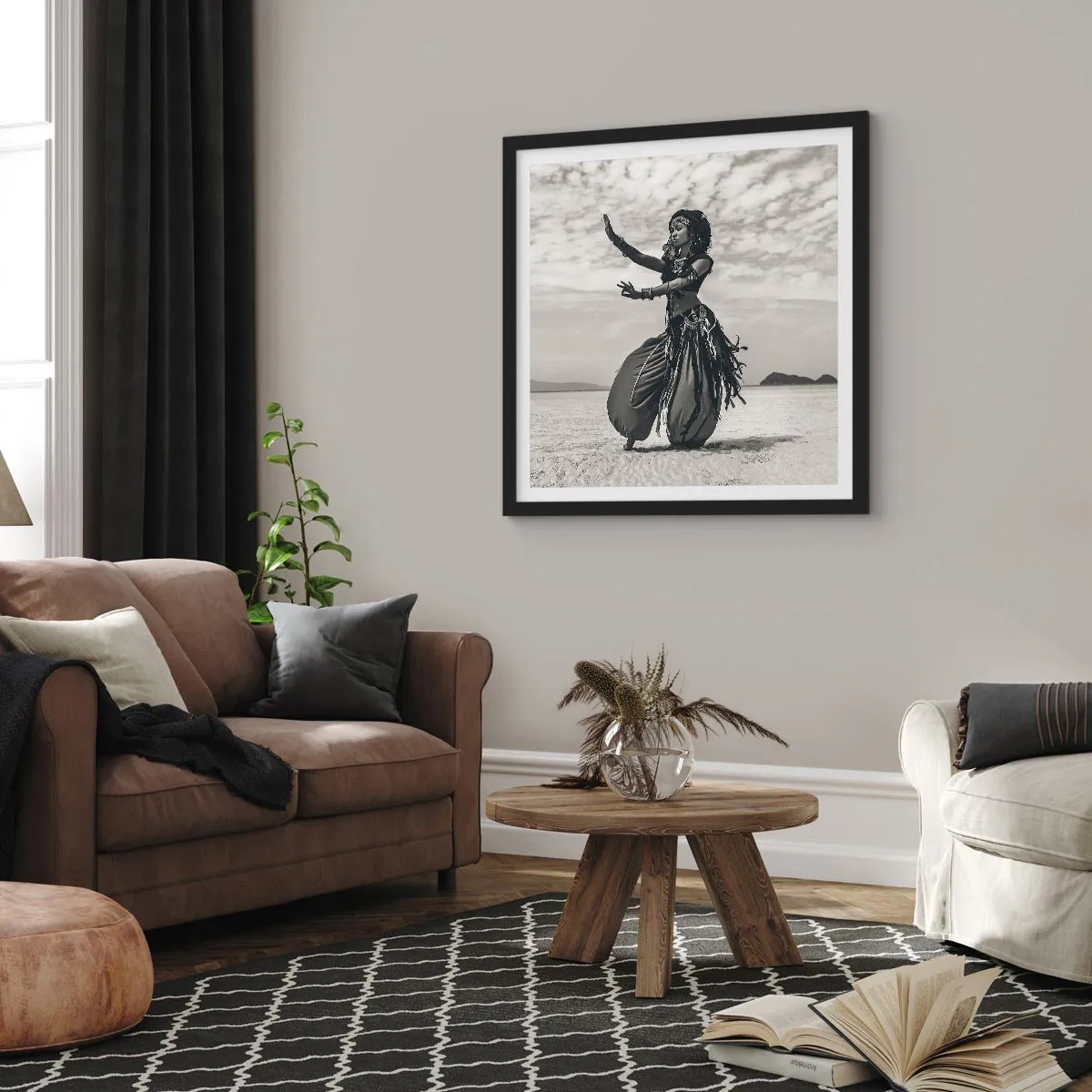 Plakat i sort ramme - Dans på de sydlige øer - 40x40 cm